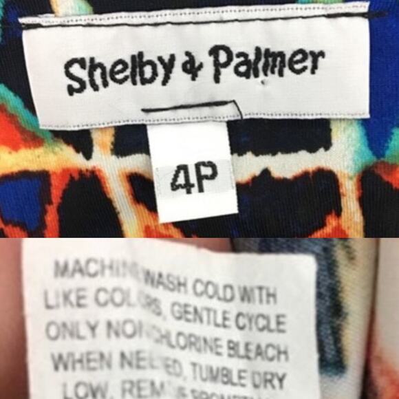 Shelby + Palmer Faux Wrap Boho Ikat Print Sheath Dress 4 Petite - Picture 10 of 12